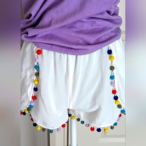 Cherry Koko, Multicolored Pom Pom Trim Shorts - Picture 5 of 8